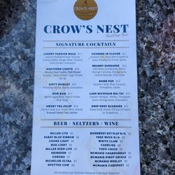 Crow's Nest Rooftop Bar - Signature Cocktails Menu