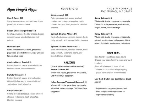 Menu photo 8 Papa Dough's Bay Springs, MS Menu photo 8 Papa Dough's Bay Springs, MS