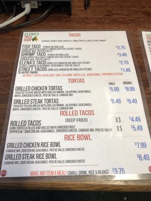 Menu photo 2 Elena's Taco Shop Memphis, TN Menu photo 2 Elena's Taco Shop Memphis, TN