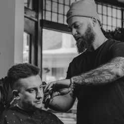 Crown Barbershop - Haircut in progress