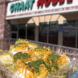 Dahi Bateta Sev Poori: Crispy puffed wafers, spiced potatoes, Indian style noodles, yogurt, chutney | $6 pc - $5.49 Dahi Bateta Sev Poori: Crispy puffed wafers, spiced potatoes, Indian style noodles, yogurt, chutney | $6 pc - $5.49