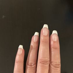 Glitter Nails - French tip, coffin shape