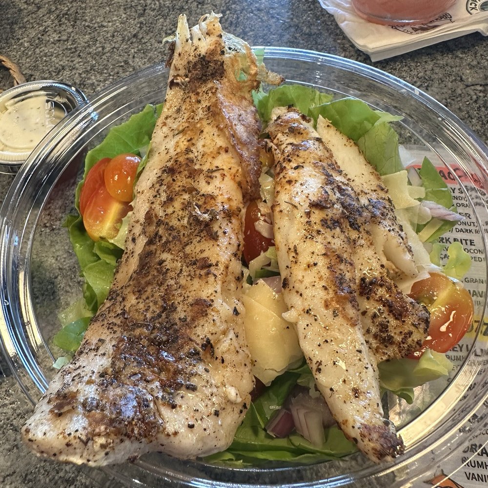 Grouper Shack - Blackened triggerfish on a salad - Seafood Near Me - Jacksonville Beach, Florida