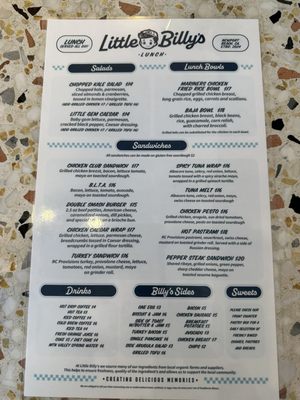 Menu photo 1 Little Billy's Newport Beach, CA