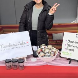 Fareedeh and her amazing cheesecake in a jar!