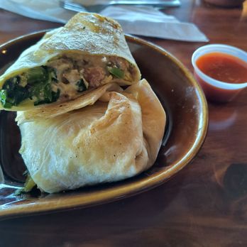 Whiskey Biscuits - Frittata put in a wrap with tobasco on the side. - Breakfast & Brunch Near Me - Clarksburg, West Virginia