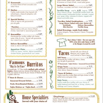 Chuy's - 2nd page of Chuy's Menu - Tex-Mex Near Me - Lutz, Florida
