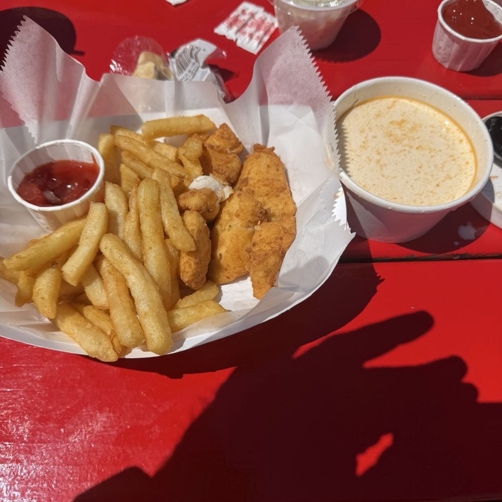Senior Fried Haddock meal and lobster stew