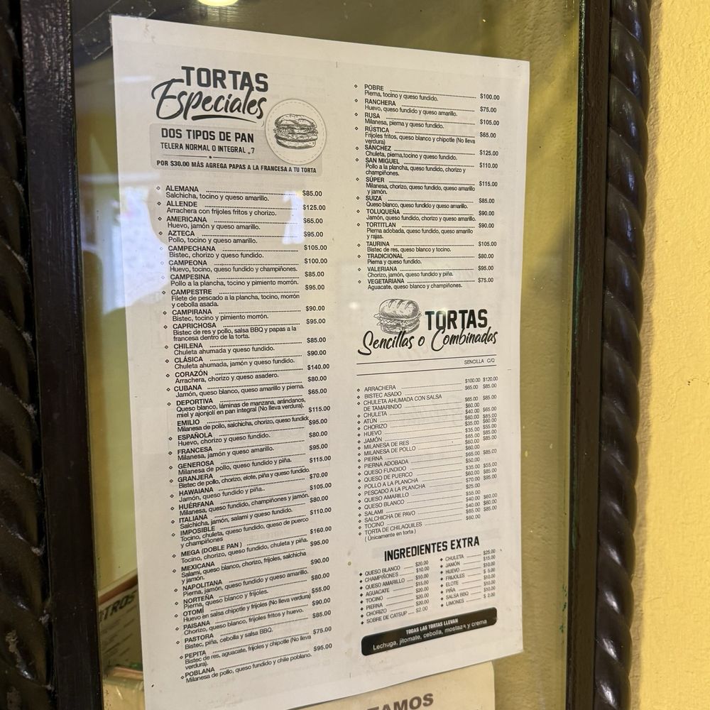 Tortitlan - Photo 4: Torta menu - Fast Food Near Me - San Miguel de Allende, GUA