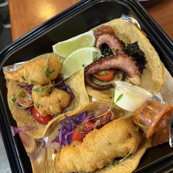 Holbox - Best damn fish taco ever, and a fried shrimp taco and octopus taco;) - Latin American Near Me - Los Angeles, California Holbox - Best damn fish taco ever, and a fried shrimp taco and octopus taco;) - Latin American Near Me - Los Angeles, California