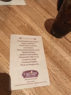 Menu photo 7 California Dreaming Surfside Beach, SC Menu photo 7 California Dreaming Surfside Beach, SC