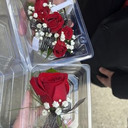 Wrist corsage and boutonnière for prom Wrist corsage and boutonnière for prom