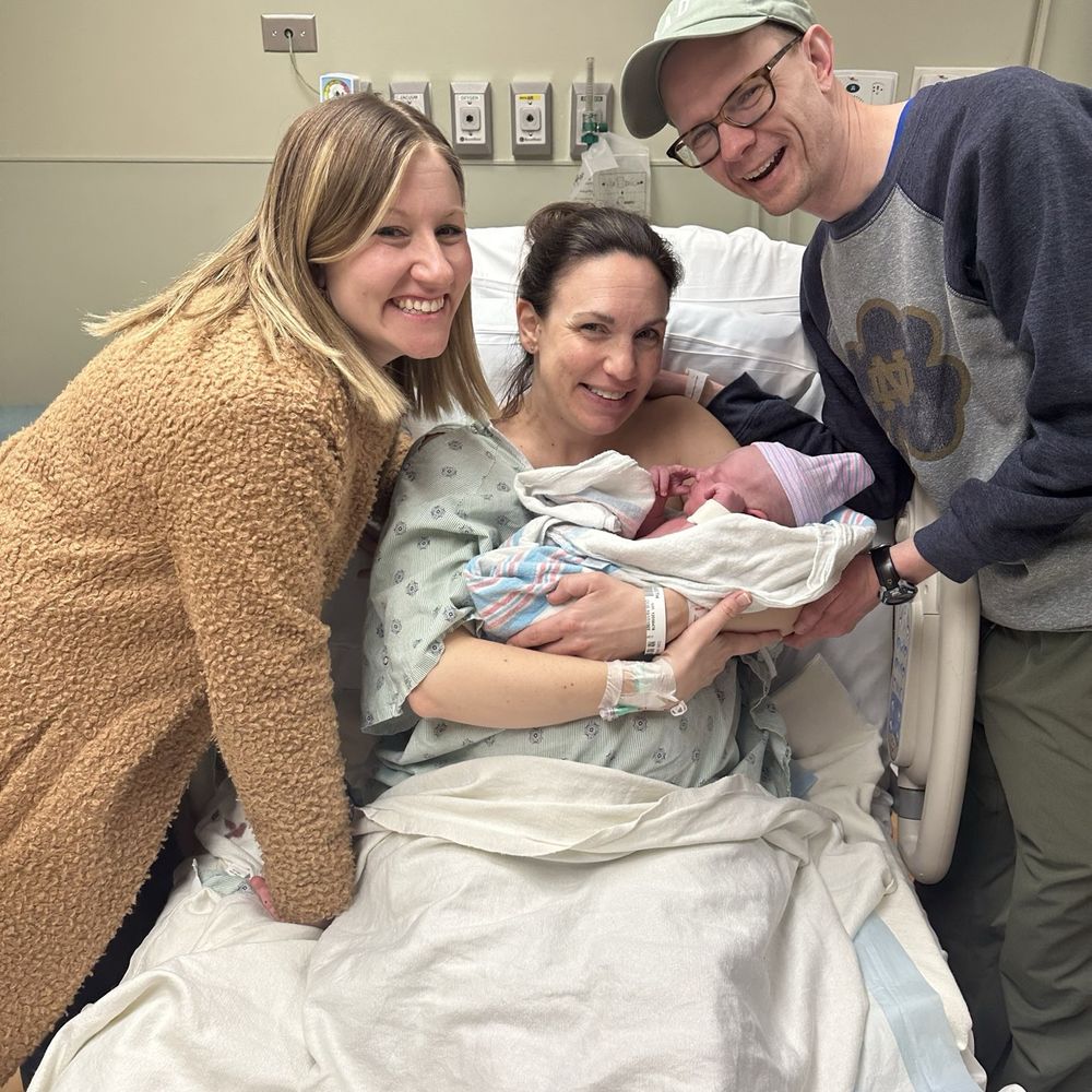 Amber with us at the hospital after our little guy's wild birth!