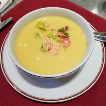 Bouchon - Chilled corn soup with lobster... amazing! - French Near Me - Yountville, California Bouchon - Chilled corn soup with lobster... amazing! - French Near Me - Yountville, California