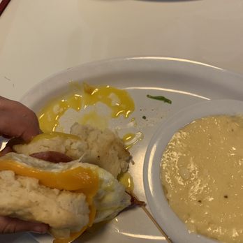 Sawyer & Co - Biscuit with sausage only 4.50!!! And cheese grits! The biscuits ARE SO GOOD. - Diners Near Me - Austin, Texas