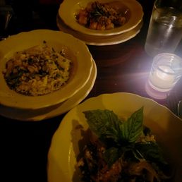 Lamb gnocchi, mushroom pepparadelle, and Rigatoni Alla Scamorza.