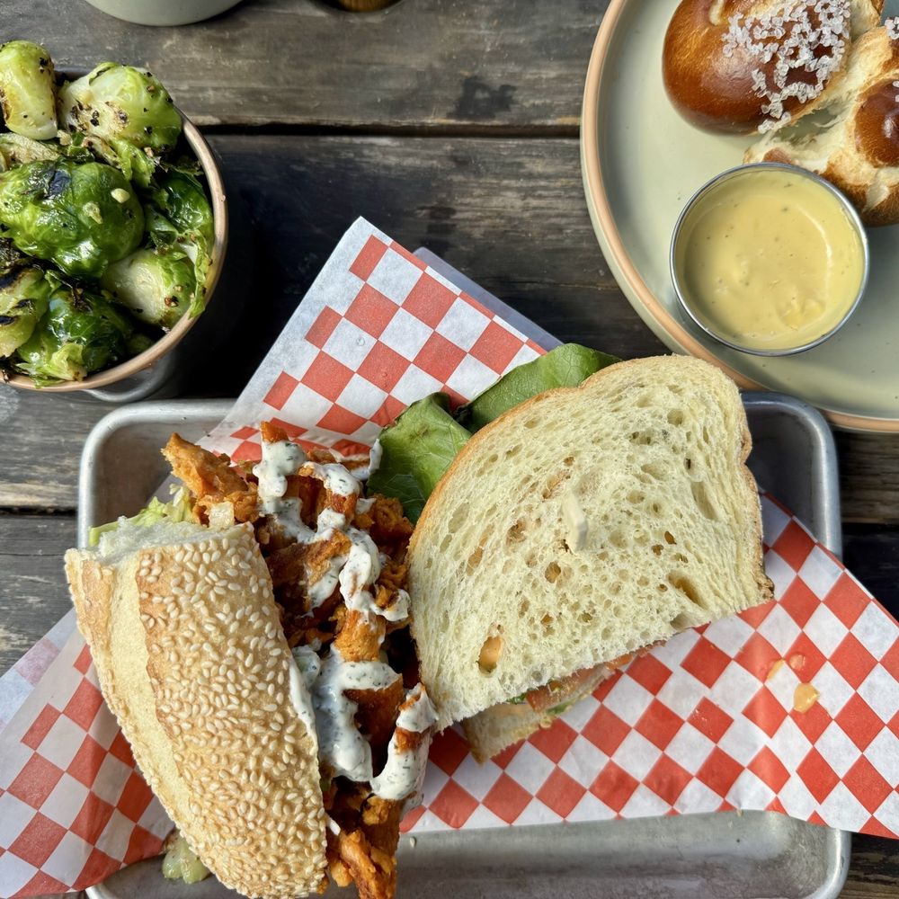 My wife and I split a weeping tiger sandwich and a buffalo hoagie. The pretzel was to die for. My wife and I split a weeping tiger sandwich and a buffalo hoagie. The pretzel was to die for.