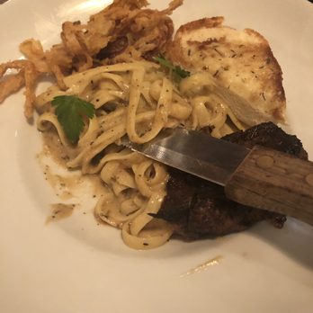 Rusty Moose - Steak fettuccini ( this is half of a whole portion) me and my niece shared.  It was nice of them to split it. ($23) - American Near Me - Spokane, Washington