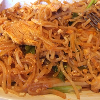 Thai 202 - Chicken Pad Thai ( half eaten at time of photograph) - Thai Near Me - Saint Louis, Missouri Thai 202 - Chicken Pad Thai ( half eaten at time of photograph) - Thai Near Me - Saint Louis, Missouri