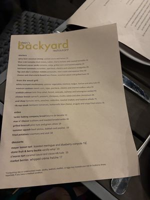 Menu photo 1 The Backyard Los Angeles, CA Menu photo 1 The Backyard Los Angeles, CA