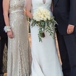 Deen's Florist - Bridal bouquet- also notice my mother's flowers on her wrist and the groom's pinned arrangement.