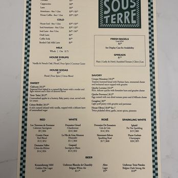 Cafe Sous Terre - Menu of food and wine, available all day and evening - Cocktail Bars Near Me - Detroit, Michigan