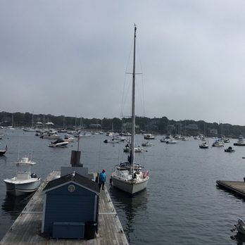 The Landing Restaurant - The view from the deck with the fog rolling in. - Seafood Near Me - Marblehead, Massachusetts