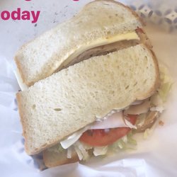 Mr V's Deli - I mean, who cuts a sandwich like this?! Let them know how you want it cut to avoid this....act of terrorism hahaha