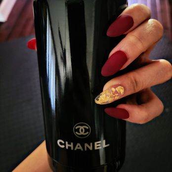 Vanna Nails - Matte wine with gold flakes - Nail Salons Near Me - Fountain Valley, California Vanna Nails - Matte wine with gold flakes - Nail Salons Near Me - Fountain Valley, California