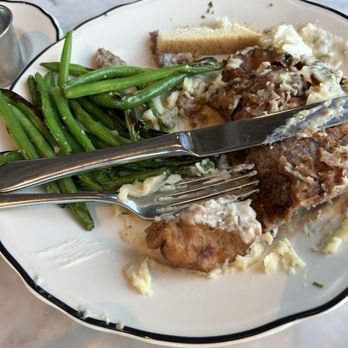 The Brasserie - The burnt chicken fried steak the only thing edible was the mashed potatoes - Salad Near Me - Waco, Texas The Brasserie - The burnt chicken fried steak the only thing edible was the mashed potatoes - Salad Near Me - Waco, Texas