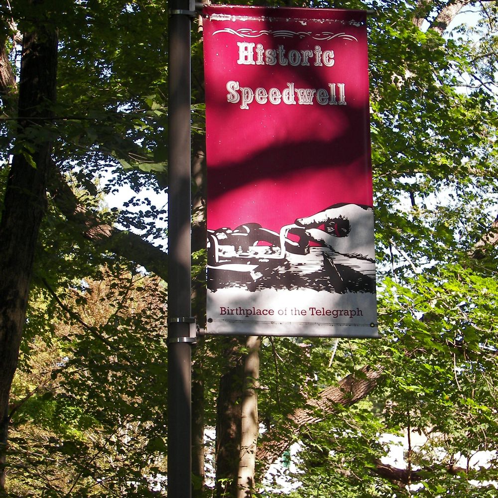 Speedwell Park - Telegraph Invention Banner - Parks Near Me - Morristown, New Jersey Speedwell Park - Telegraph Invention Banner - Parks Near Me - Morristown, New Jersey
