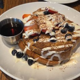 Stuffed French Toast with strawberries, blueberries, and cream cheese frosting. Delicious! Stuffed French Toast with strawberries, blueberries, and cream cheese frosting. Delicious!
