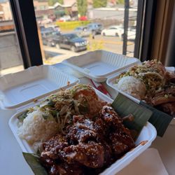 Korean fried chicken and shoyu chicken