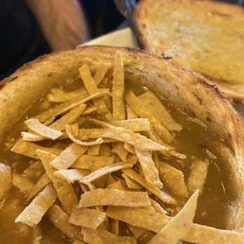 BJ's Restaurant & Brewhouse - Chicken Tortilla Soup in a bread bowl - New American Near Me - Vienna, Virginia BJ's Restaurant & Brewhouse - Chicken Tortilla Soup in a bread bowl - New American Near Me - Vienna, Virginia