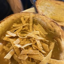 BJ's Restaurant & Brewhouse - Chicken Tortilla Soup in a bread bowl
