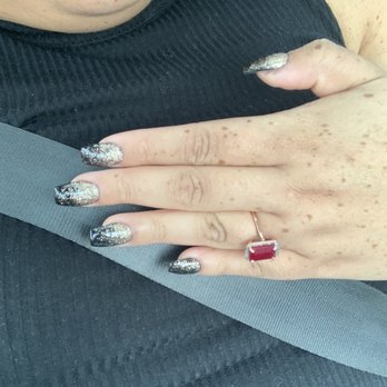 Polish Nails Spa - Black & Gold dip ombré - Nail Salons Near Me - Santee, California