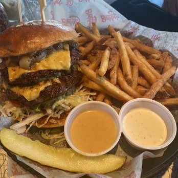 Bubba's 33 - Classic double cheeseburger with grilled onions - American Near Me - Peoria, Arizona Bubba's 33 - Classic double cheeseburger with grilled onions - American Near Me - Peoria, Arizona
