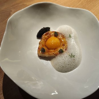 minibar - Brulee'd tofu with egg, caviar and maple foam!! - New American Near Me - Washington, DC, District of Columbia minibar - Brulee'd tofu with egg, caviar and maple foam!! - New American Near Me - Washington, DC, District of Columbia