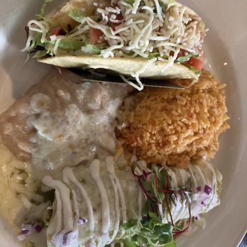 Javier's - Chicken enchilada and beef taco combo - tasty but pricey - Mexican Near Me - Irvine, California Javier's - Chicken enchilada and beef taco combo - tasty but pricey - Mexican Near Me - Irvine, California