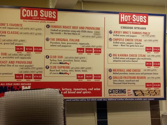 Menu photo 1 Jersey Mike's Subs Oceanside, CA