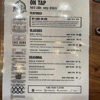 Trinity Cider - Menu - Cideries Near Me - Dallas, Texas