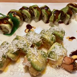 dragon roll and coconut lobster roll dragon roll and coconut lobster roll