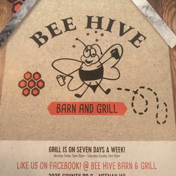 Bee Hive Barn & Grill - Front of menu - Sports Bars Near Me - Neenah, Wisconsin