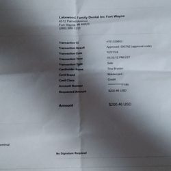 Lakewood Family Dental - The price they gave us. But said they needed more money