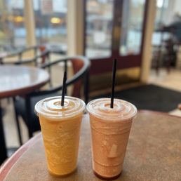 Green Tea Peach Smoothie and Green Tea Wild berry Smoothie. Green Tea Peach Smoothie and Green Tea Wild berry Smoothie.