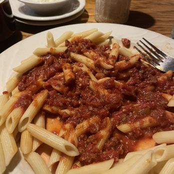 Lanza's Restaurant - Penne and Meat Sauce - Italian Near Me - Kings Beach, California