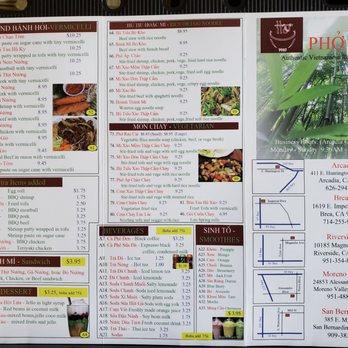 Pho Ha - Menu, as of February 2020 - Vietnamese Near Me - Arcadia, California Pho Ha - Menu, as of February 2020 - Vietnamese Near Me - Arcadia, California