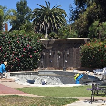 Capstone Pool & Spa Remodeling - Coping has been reset & working on the tile. - Pool & Hot Tub Service Near Me