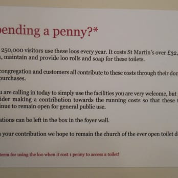 The Cafe In The Crypt - An open bathroom -- you aren't harassed about being a customer, but a little donation helps keep it open to everyone. - Cafes Near Me - London, XGL The Cafe In The Crypt - An open bathroom -- you aren't harassed about being a customer, but a little donation helps keep it open to everyone. - Cafes Near Me - London, XGL
