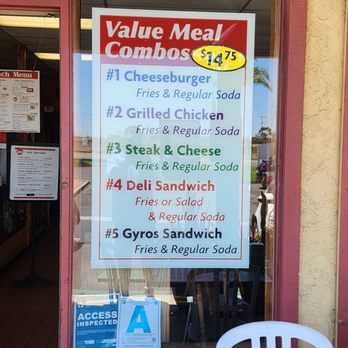 Garden Grill House - Menu for value meal combos - Delis Near Me - San Diego, California